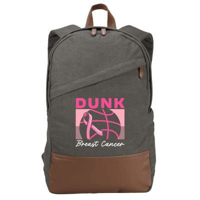 Dunk Breast Cancer Basketball Player Breast Cancer Awareness Cotton Canvas Backpack