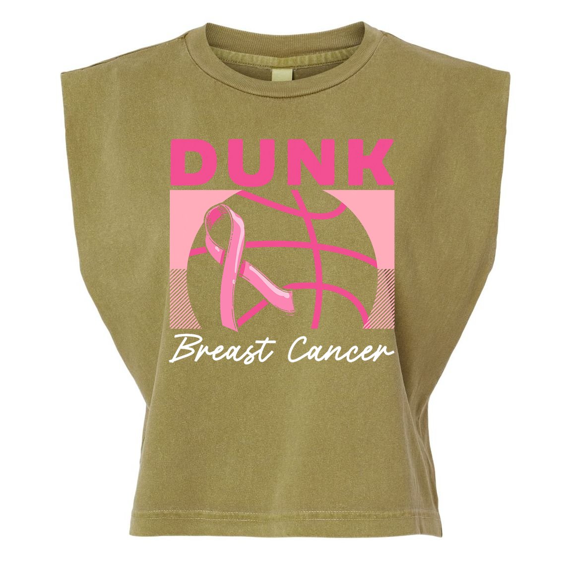 Dunk Breast Cancer Basketball Player Breast Cancer Awareness Garment-Dyed Women's Muscle Tee