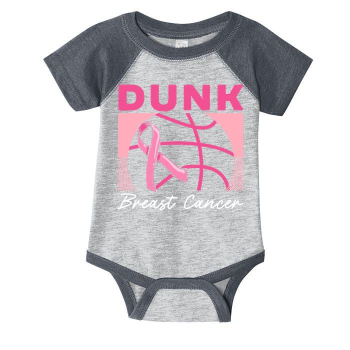 Dunk Breast Cancer Basketball Player Breast Cancer Awareness Infant Baby Jersey Bodysuit