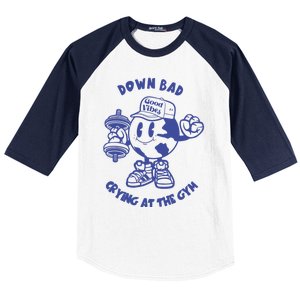 Down Bad Crying At The Gym Good Vibes Ttpd Baseball Sleeve Shirt