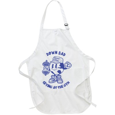 Down Bad Crying At The Gym Good Vibes Ttpd Full-Length Apron With Pockets