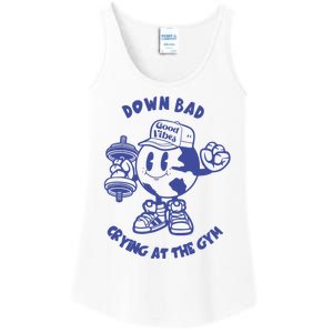 Down Bad Crying At The Gym Good Vibes Ttpd Ladies Essential Tank