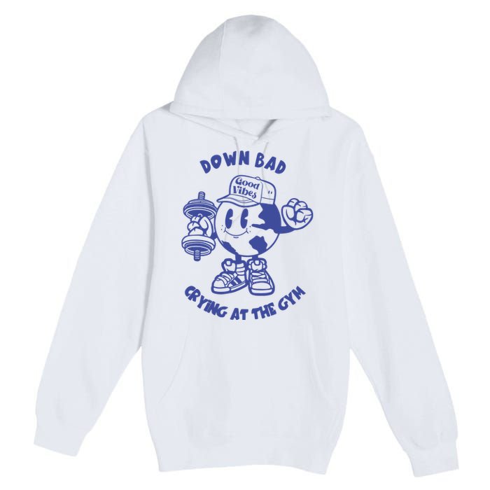 Down Bad Crying At The Gym Good Vibes Ttpd Premium Pullover Hoodie