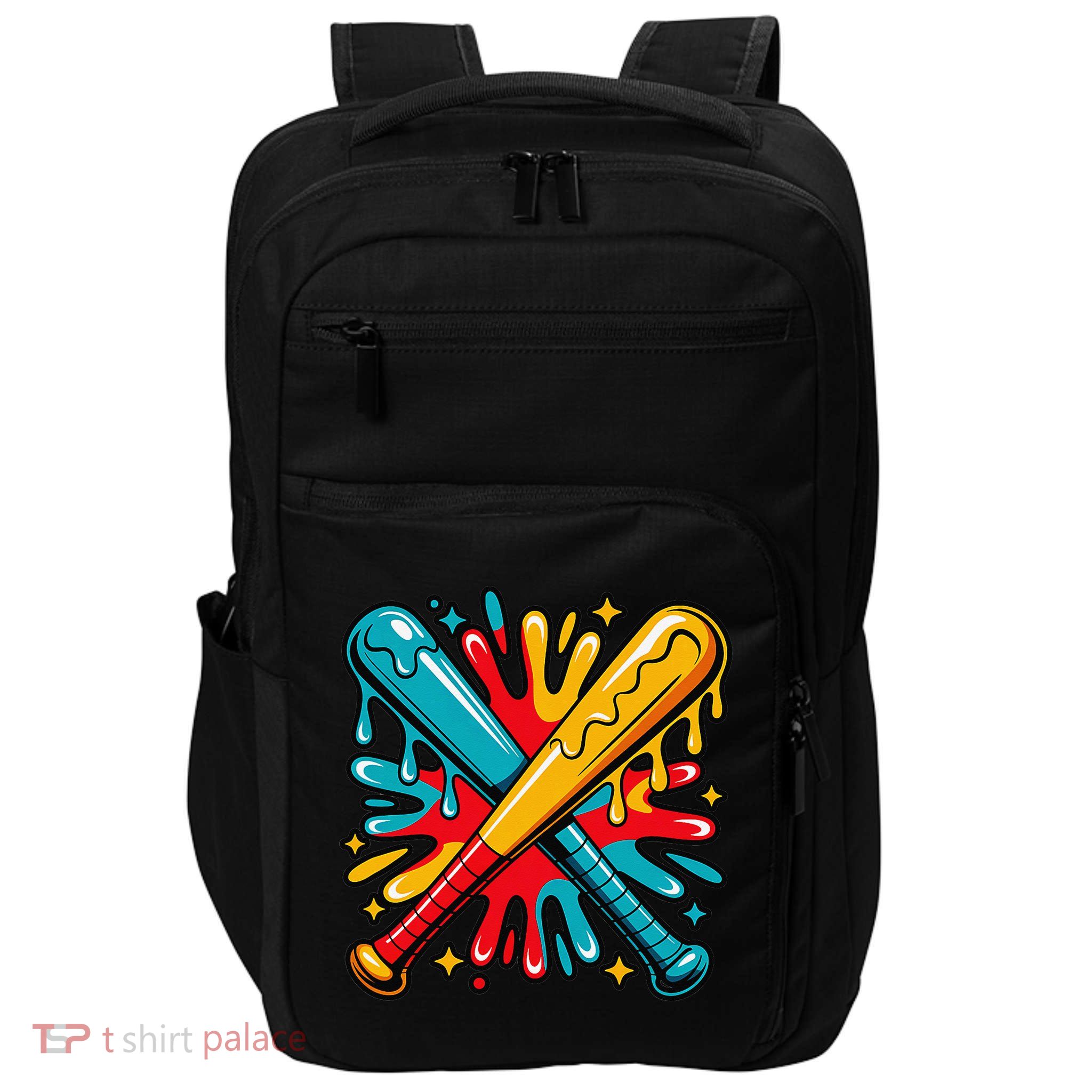 Dripping Baseball Cool Paint Splash Drip Softball Players Impact Tech Backpack