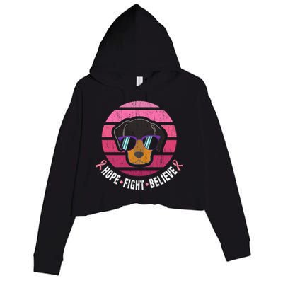 Daschund Breast Cancer Survivor Gift Crop Fleece Hoodie