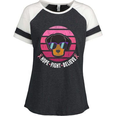 Daschund Breast Cancer Survivor Gift Enza Ladies Jersey Colorblock Tee