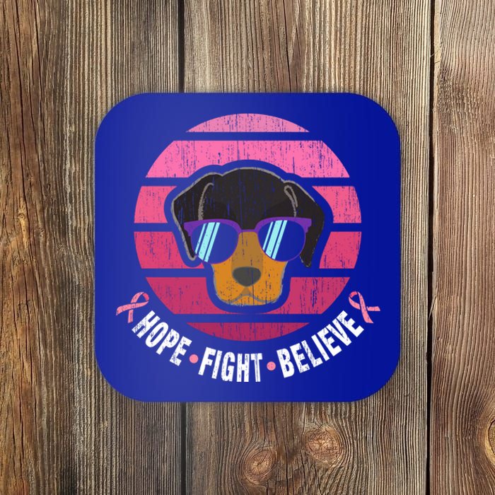 Daschund Breast Cancer Survivor Gift Coaster