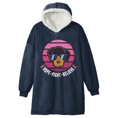 Daschund Breast Cancer Survivor Gift Hooded Wearable Blanket