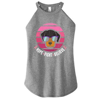 Daschund Breast Cancer Survivor Gift Women’s Perfect Tri Rocker Tank