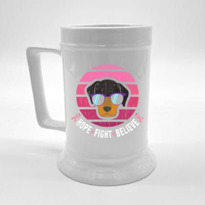 Daschund Breast Cancer Survivor Gift Beer Stein