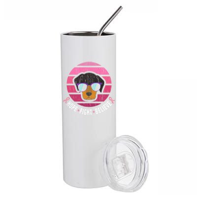 Daschund Breast Cancer Survivor Gift Stainless Steel Tumbler