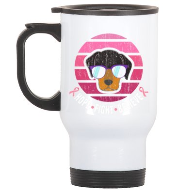 Daschund Breast Cancer Survivor Gift Stainless Steel Travel Mug