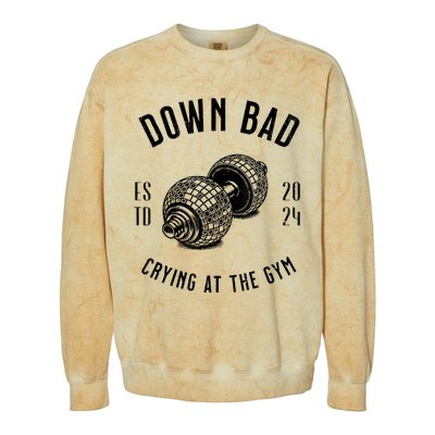 Down Bad Crying At The Gym Colorblast Crewneck Sweatshirt