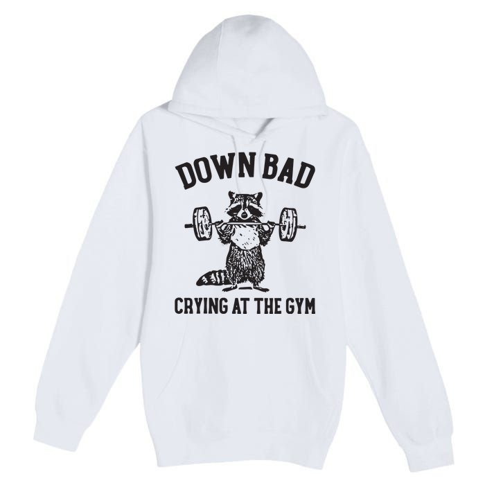 Down Bad Crying At The Gym Premium Pullover Hoodie