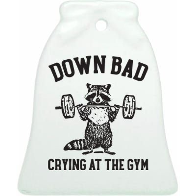 Down Bad Crying At The Gym Ceramic Bell Ornament