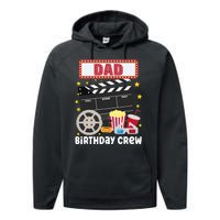 Dad Birthday Crew Movie Night Theme Matching Party Performance Fleece Hoodie