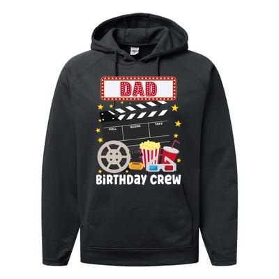 Dad Birthday Crew Movie Night Theme Matching Party Performance Fleece Hoodie