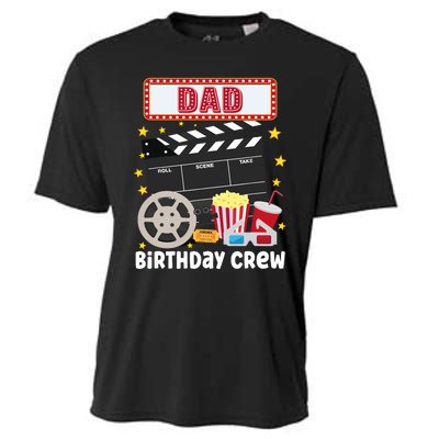 Dad Birthday Crew Movie Night Theme Matching Party Cooling Performance Crew T-Shirt