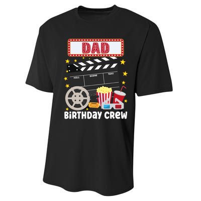 Dad Birthday Crew Movie Night Theme Matching Party Performance Sprint T-Shirt