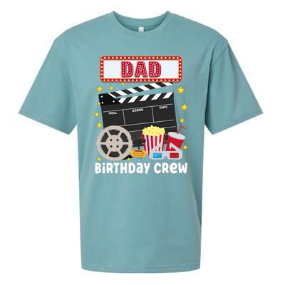 Dad Birthday Crew Movie Night Theme Matching Party Sueded Cloud Jersey T-Shirt