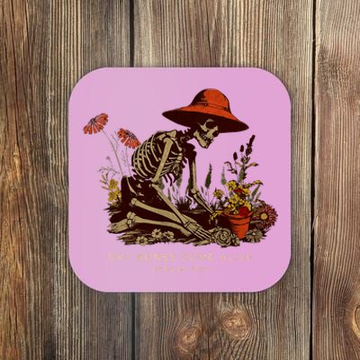 Dry Bones Come Alive Funny Skeleton Flower Coaster