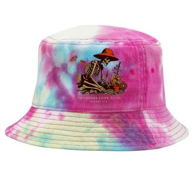 Dry Bones Come Alive Funny Skeleton Flower Tie-Dyed Bucket Hat