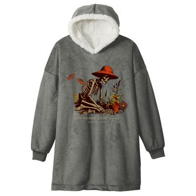 Dry Bones Come Alive Funny Skeleton Flower Hooded Wearable Blanket