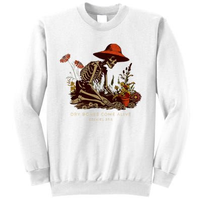 Dry Bones Come Alive Funny Skeleton Flower Sweatshirt