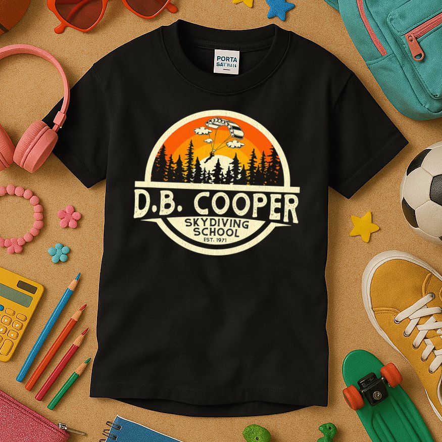 D B Coopers Skydiving School Portland Oregon  Kids T-Shirt