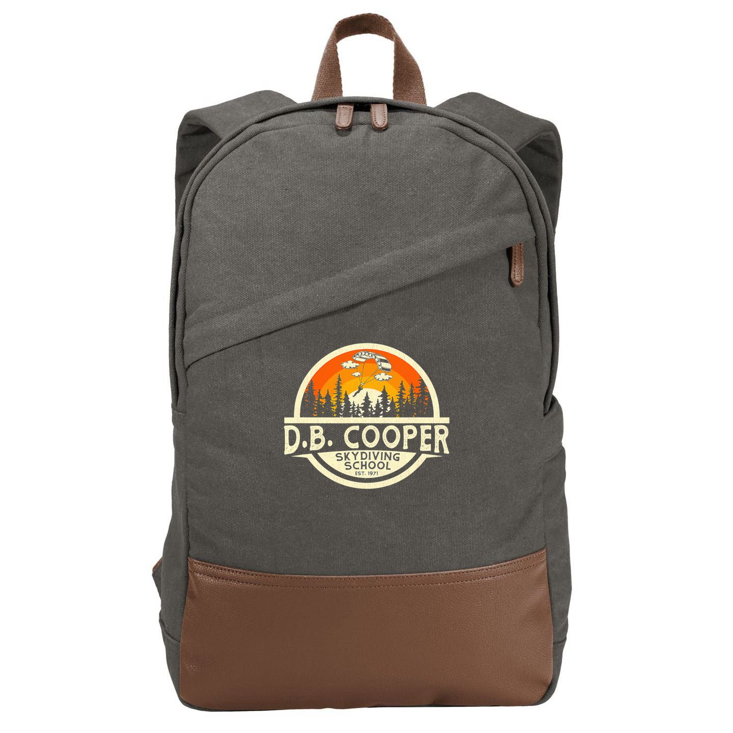 D B Coopers Skydiving School Portland Oregon  Cotton Canvas Backpack