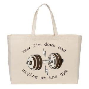 Down Bad Crying At The Gym Cotton Canvas Jumbo Tote