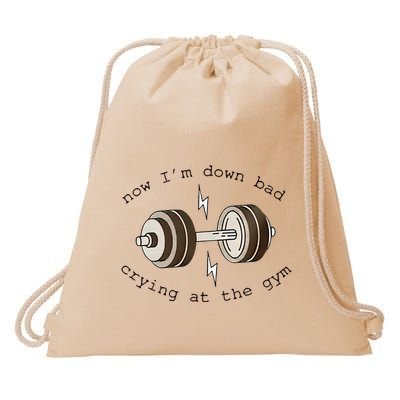 Down Bad Crying At The Gym Drawstring Bag