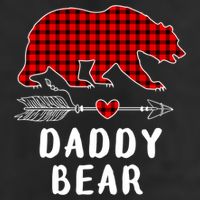 Daddy Bear Christmas Pajama Red Plaid Buffalo Xmas 7 Panel Mesh Trucker Snapback Hat
