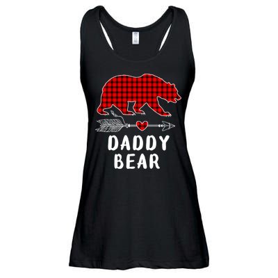 Daddy Bear Christmas Pajama Red Plaid Buffalo Xmas Ladies Essential Flowy Tank