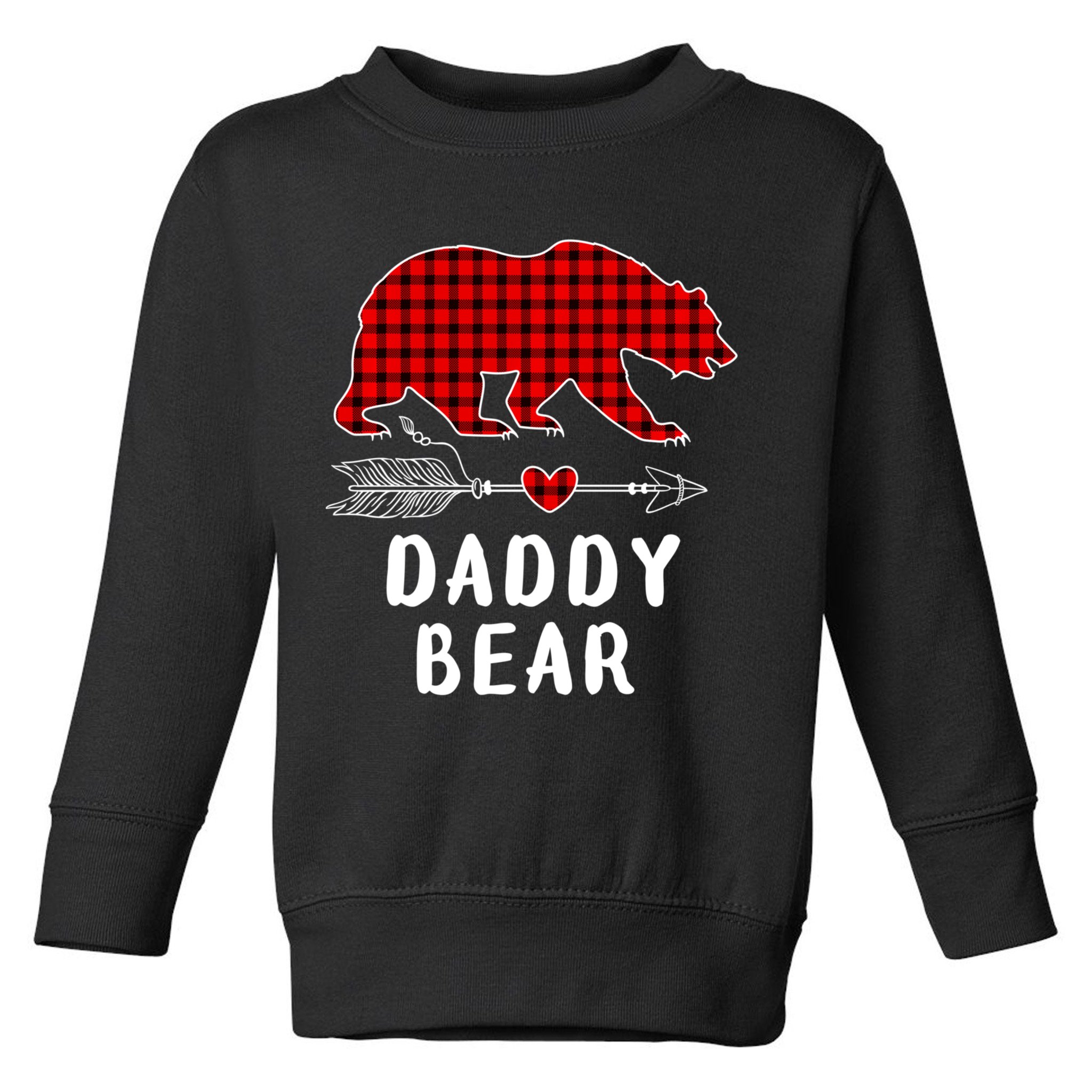 Daddy Bear Christmas Pajama Red Plaid Buffalo Xmas Toddler Sweatshirt