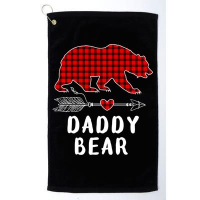 Daddy Bear Christmas Pajama Red Plaid Buffalo Xmas Golf Towel