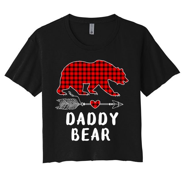Daddy Bear Christmas Pajama Red Plaid Buffalo Xmas Crop Top
