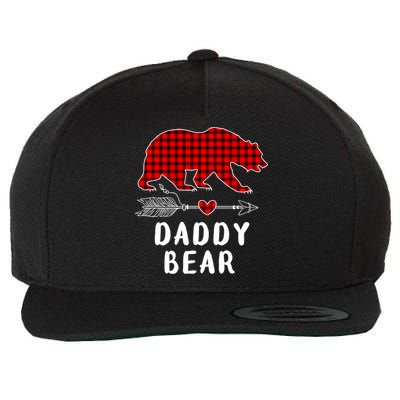 Daddy Bear Christmas Pajama Red Plaid Buffalo Xmas Wool Snapback Cap