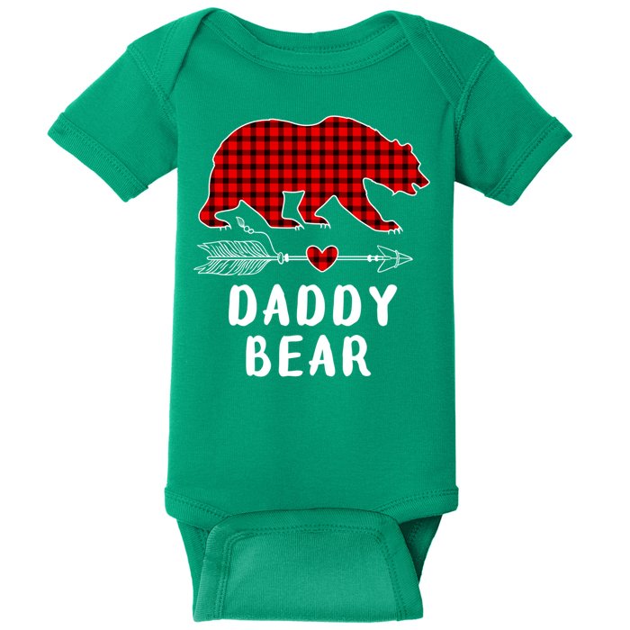 Daddy Bear Christmas Pajama Red Plaid Buffalo Xmas Baby Bodysuit