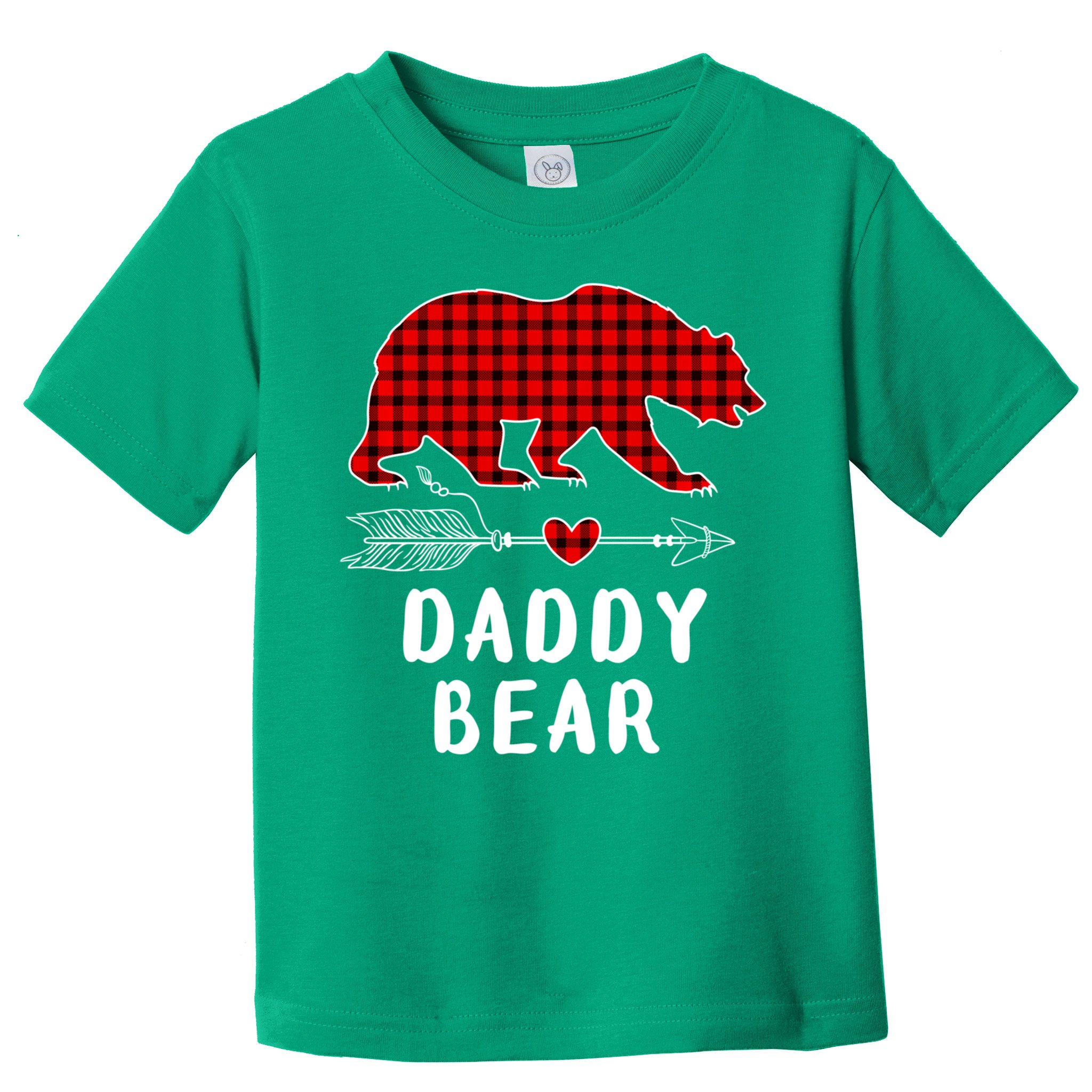 Daddy Bear Christmas Pajama Red Plaid Buffalo Xmas Toddler T-Shirt