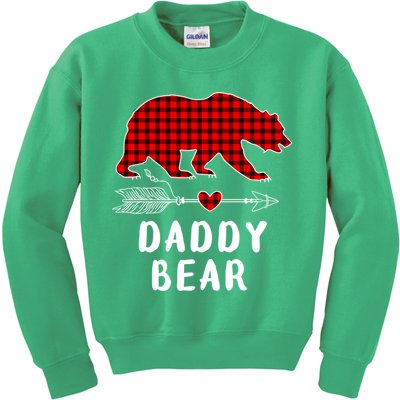 Daddy Bear Christmas Pajama Red Plaid Buffalo Xmas Kids Sweatshirt