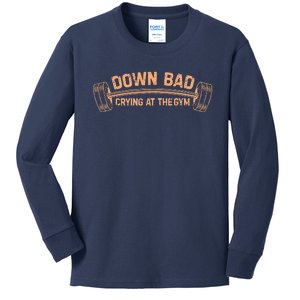 Down Bad Crying At The Gym Kids Long Sleeve Shirt