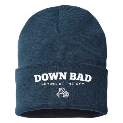 Down Bad Crying At The Gym Sustainable Knit Beanie