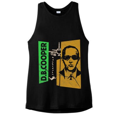 D B Cooper Skyjacker Hijack Retro 60s Style Graphic Ladies PosiCharge Tri-Blend Wicking Tank