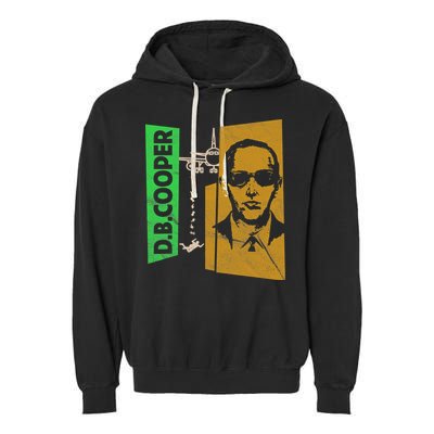 D B Cooper Skyjacker Hijack Retro 60s Style Graphic Garment-Dyed Fleece Hoodie