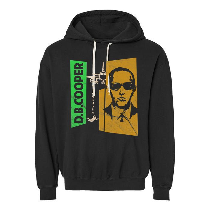 D B Cooper Skyjacker Hijack Retro 60s Style Graphic Garment-Dyed Fleece Hoodie