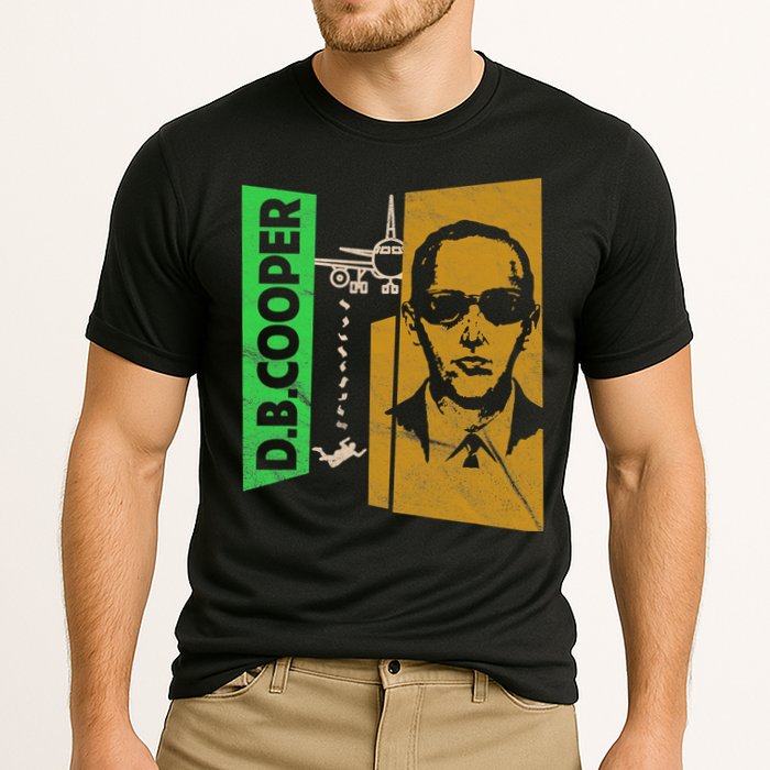 D B Cooper Skyjacker Hijack Retro 60s Style Graphic Performance Shirt