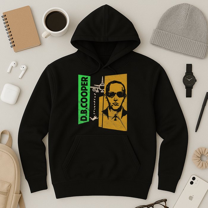D B Cooper Skyjacker Hijack Retro 60s Style Graphic Hoodie