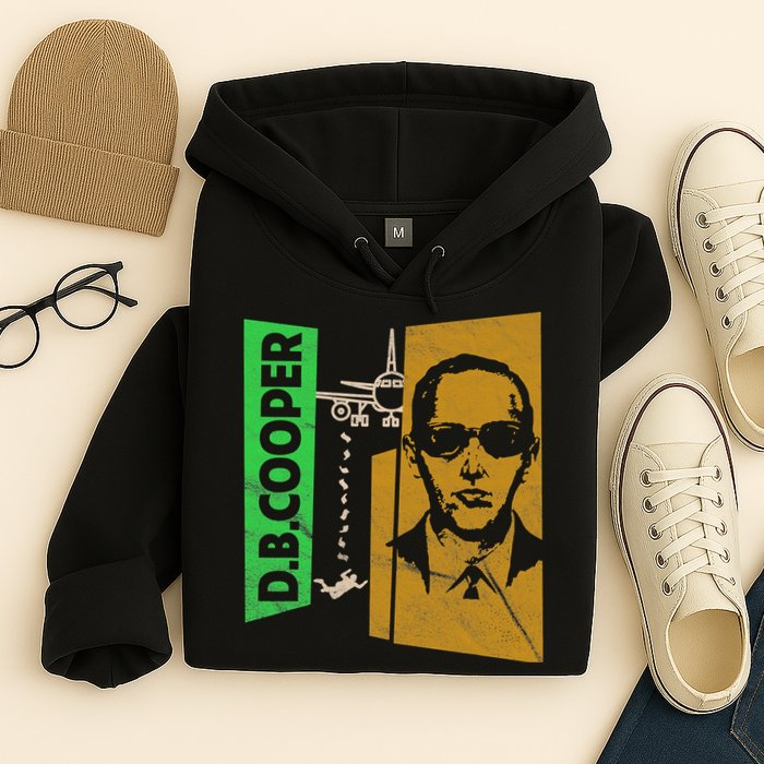 D B Cooper Skyjacker Hijack Retro 60s Style Graphic Hoodie