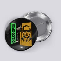 D B Cooper Skyjacker Hijack Retro 60s Style Graphic Button